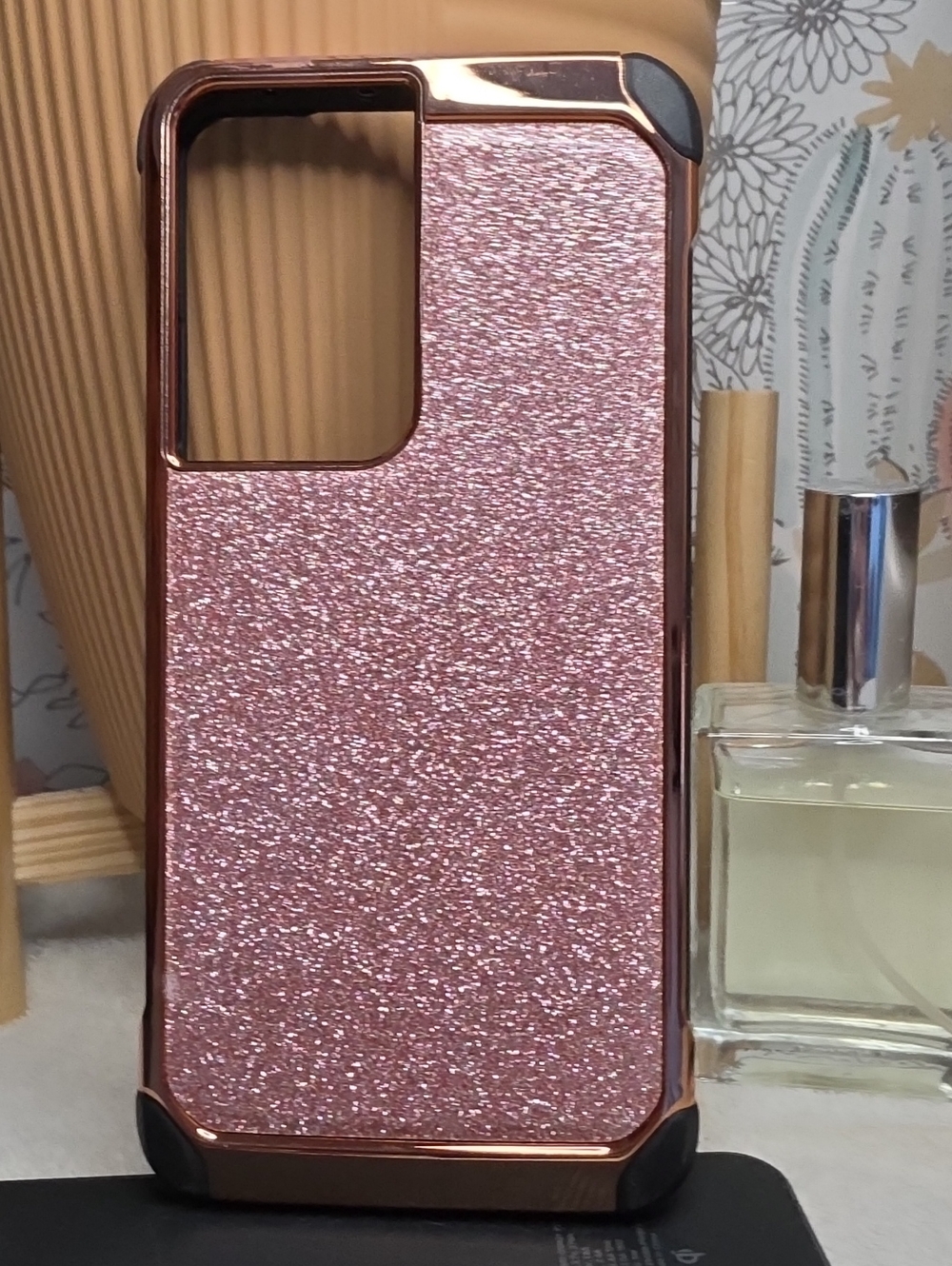 Samsung Galaxy S21 Ultra Glitter Shockproof Phone Case - Rose Gold Pink